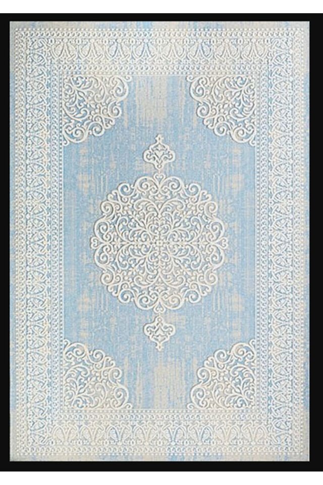 imge sık dokuma çok kalın yüksek kalite akrilik dokuma halı Mavi̇ Eski̇tme - 160 X 230