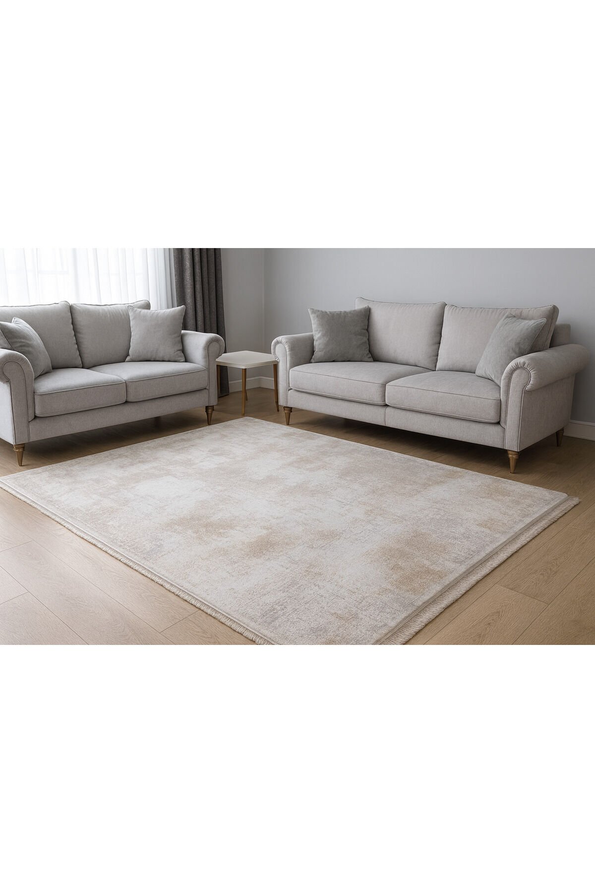 IRMAK SIK DOKUMA ORTA KALINLIKTA AKRİLİK MODERN SALON HALISI Kahverengi Gri - 160 X 230