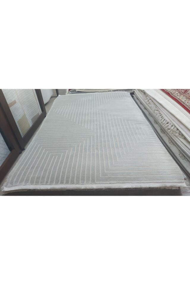 IRMAK SIK DOKUMA ORTA KALINLIKTA AKRİLİK MODERN SALON HALISI Gri - 160 X 230