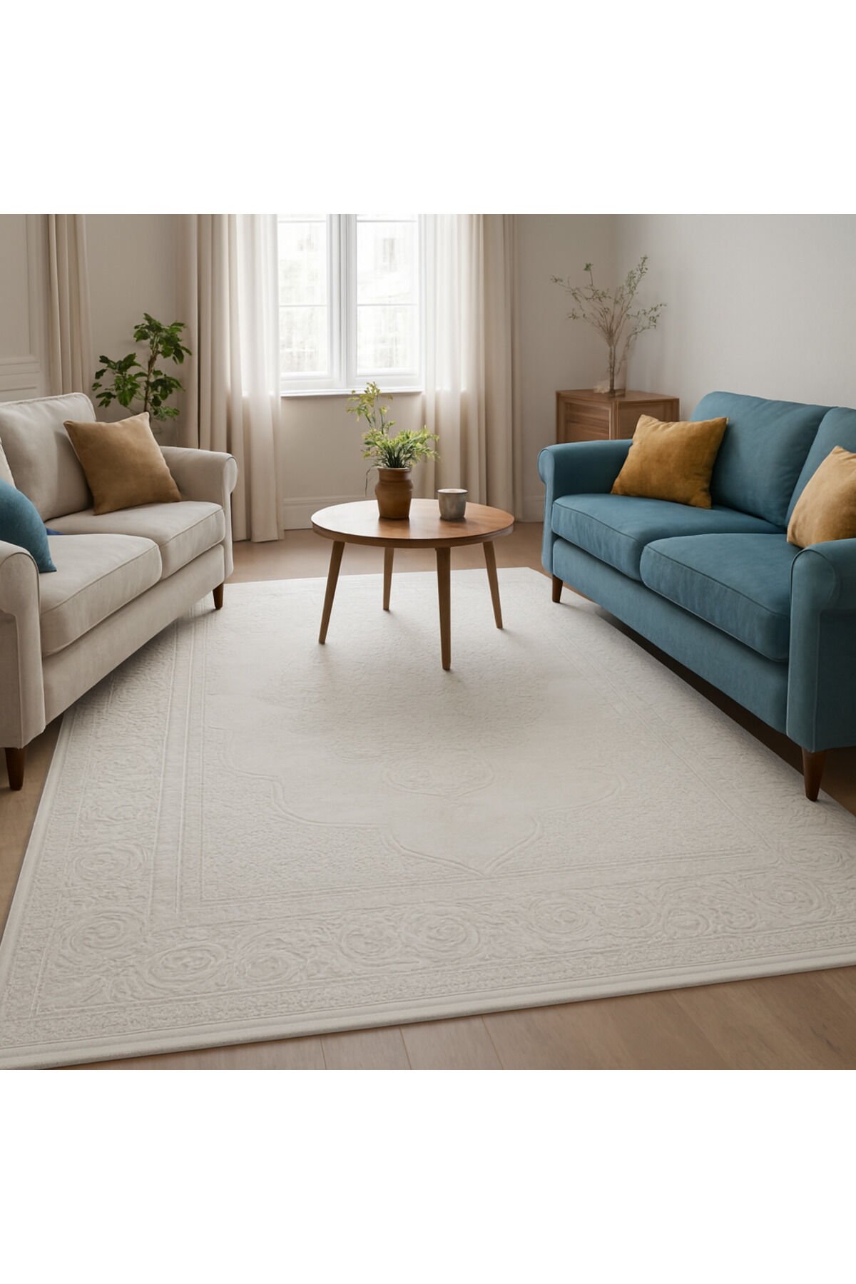SÜPER SALON HALILARI ORTA KALINLIKTA  TOZ TÜY YOK TEMİZLİĞİ KOLAY AKRİLİK HALILAR Gri̇ - 200 X 290