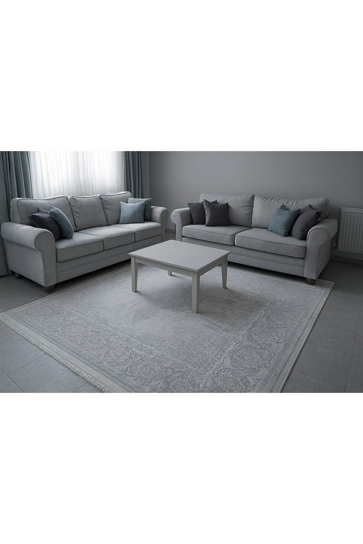 SÜPER SALON HALILARI ORTA KALINLIKTA  TOZ TÜY YOK TEMİZLİĞİ KOLAY AKRİLİK HALILAR Gri̇ - 200 X 290