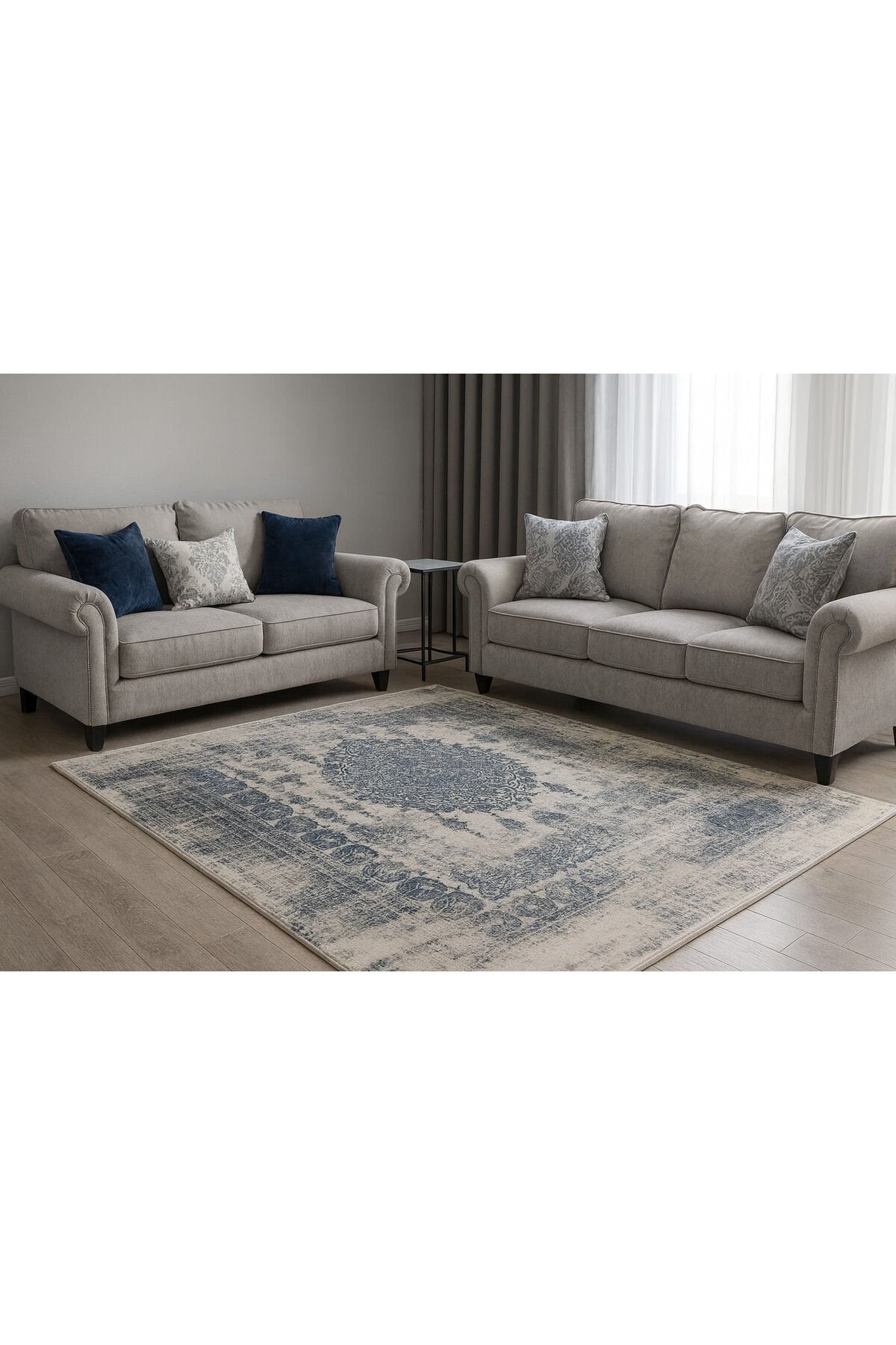 SÜPER SALON HALILARI ORTA KALINLIKTA  TOZ TÜY YOK TEMİZLİĞİ KOLAY AKRİLİK HALILAR Gri̇ - 200 X 290