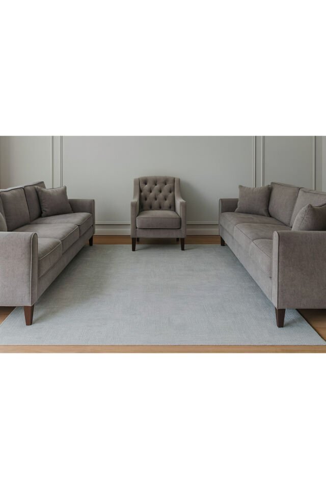 SÜPER SALON HALILARI ORTA KALINLIKTA  TOZ TÜY YOK TEMİZLİĞİ KOLAY AKRİLİK HALILAR Gri̇ - 200 X 290