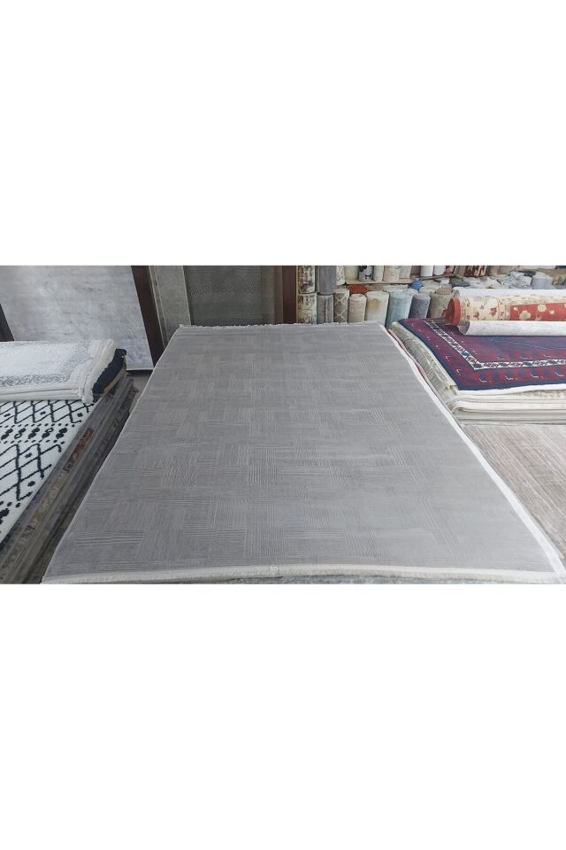 SÜPER SALON HALILARI ORTA KALINLIKTA  TOZ TÜY YOK TEMİZLİĞİ KOLAY AKRİLİK HALILAR Gri̇ - 200 X 290