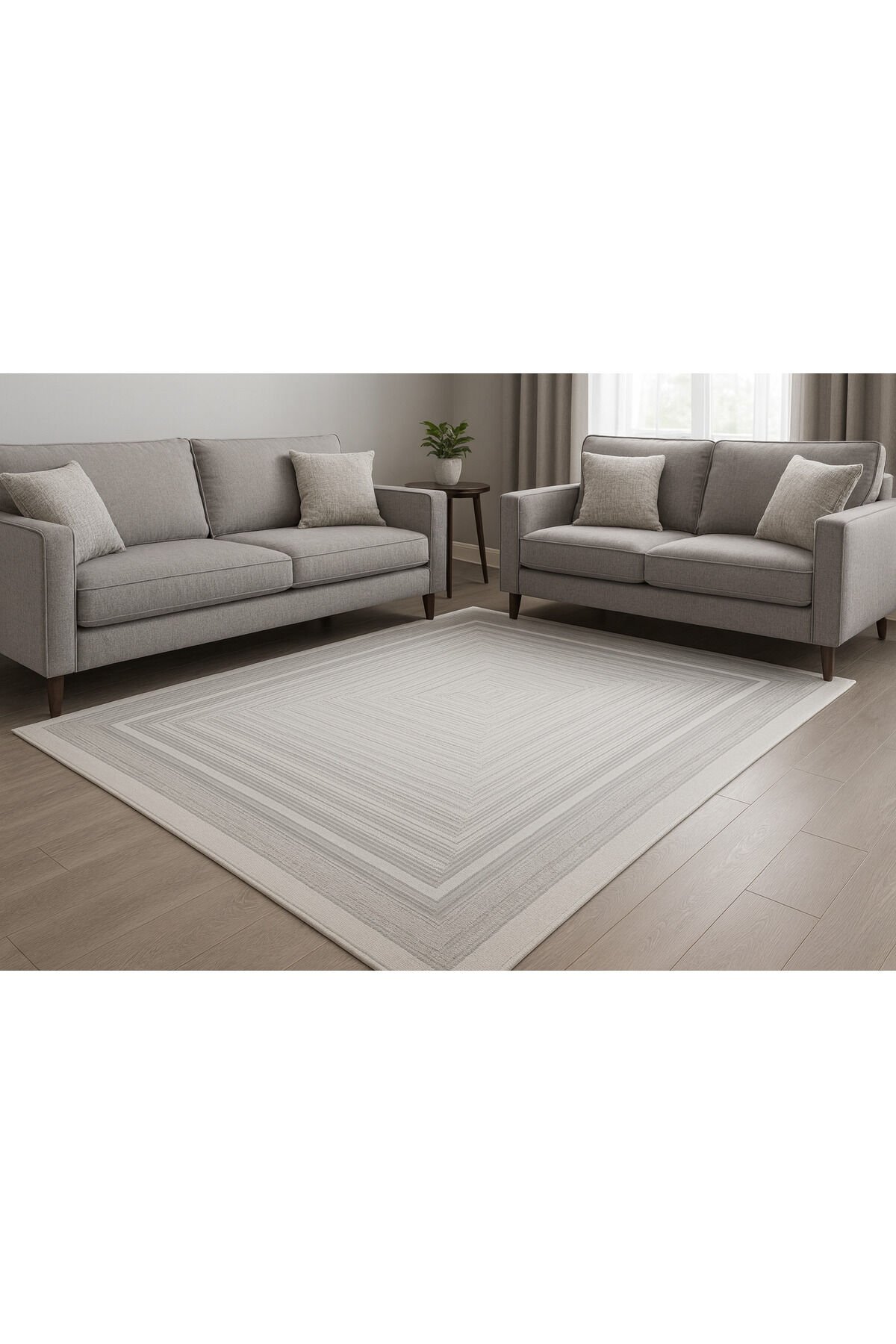 SÜPER SALON HALILARI ORTA KALINLIKTA  TOZ TÜY YOK TEMİZLİĞİ KOLAY AKRİLİK HALILAR Gri̇ - 200 X 290