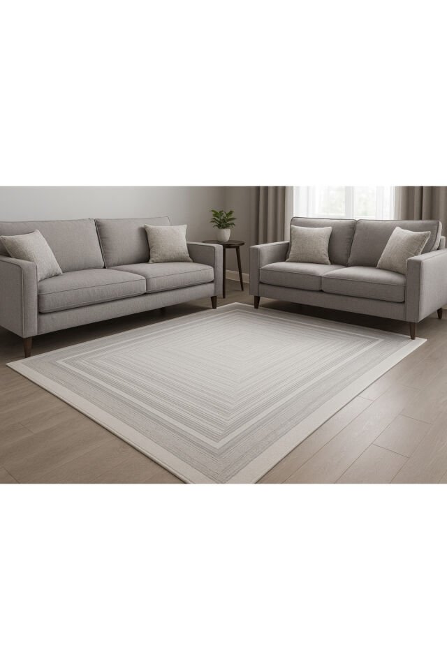 SÜPER SALON HALILARI ORTA KALINLIKTA  TOZ TÜY YOK TEMİZLİĞİ KOLAY AKRİLİK HALILAR Gri̇ - 200 X 290