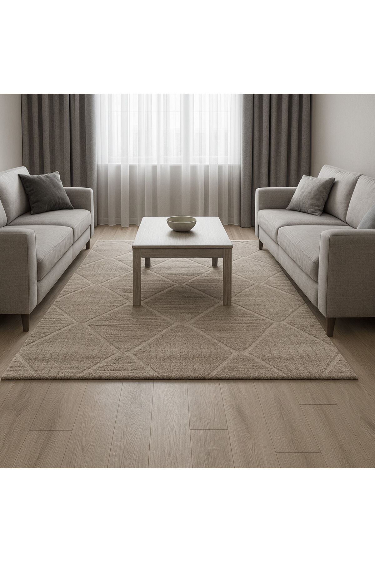 SÜPER SALON HALILARI ORTA KALINLIKTA  TOZ TÜY YOK TEMİZLİĞİ KOLAY AKRİLİK HALILAR Gri̇ - 200 X 290