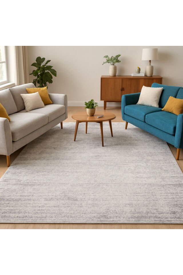 BAMBU PASTORAL KALIN GRİ MAVİ BAMBU SIK DOKUMA MUHTEŞEM HALI