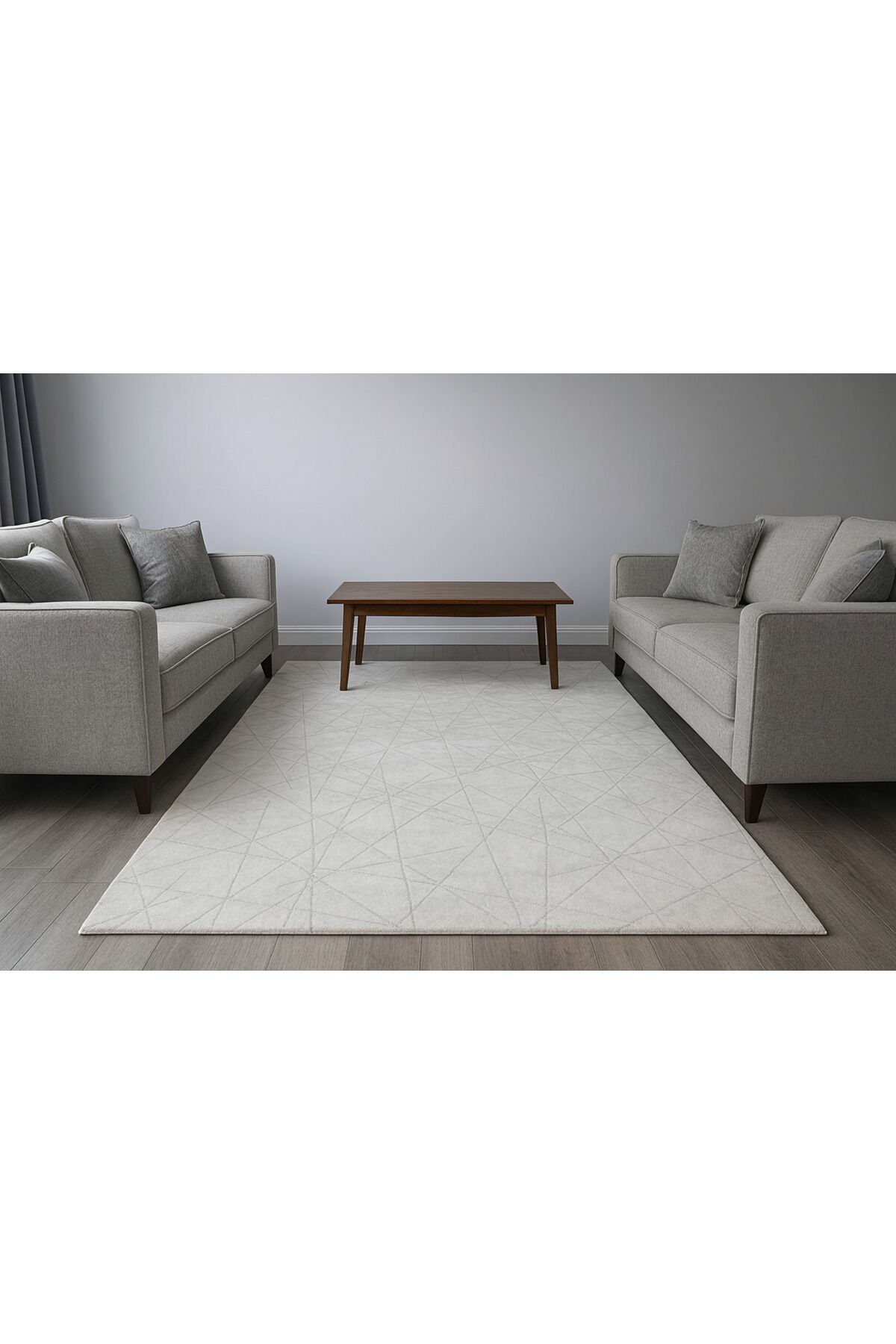 SÜPER SALON HALILARI ORTA KALINLIKTA  TOZ TÜY YOK TEMİZLİĞİ KOLAY AKRİLİK HALILAR Gri̇ - 200 X 290