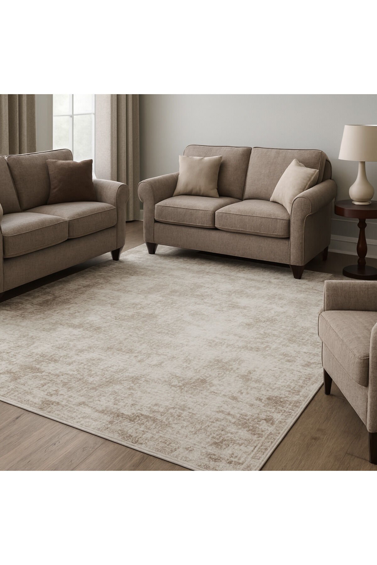 SÜPER SALON HALILARI ORTA KALINLIKTA  TOZ TÜY YOK TEMİZLİĞİ KOLAY AKRİLİK HALILAR Gri̇ - 200 X 290