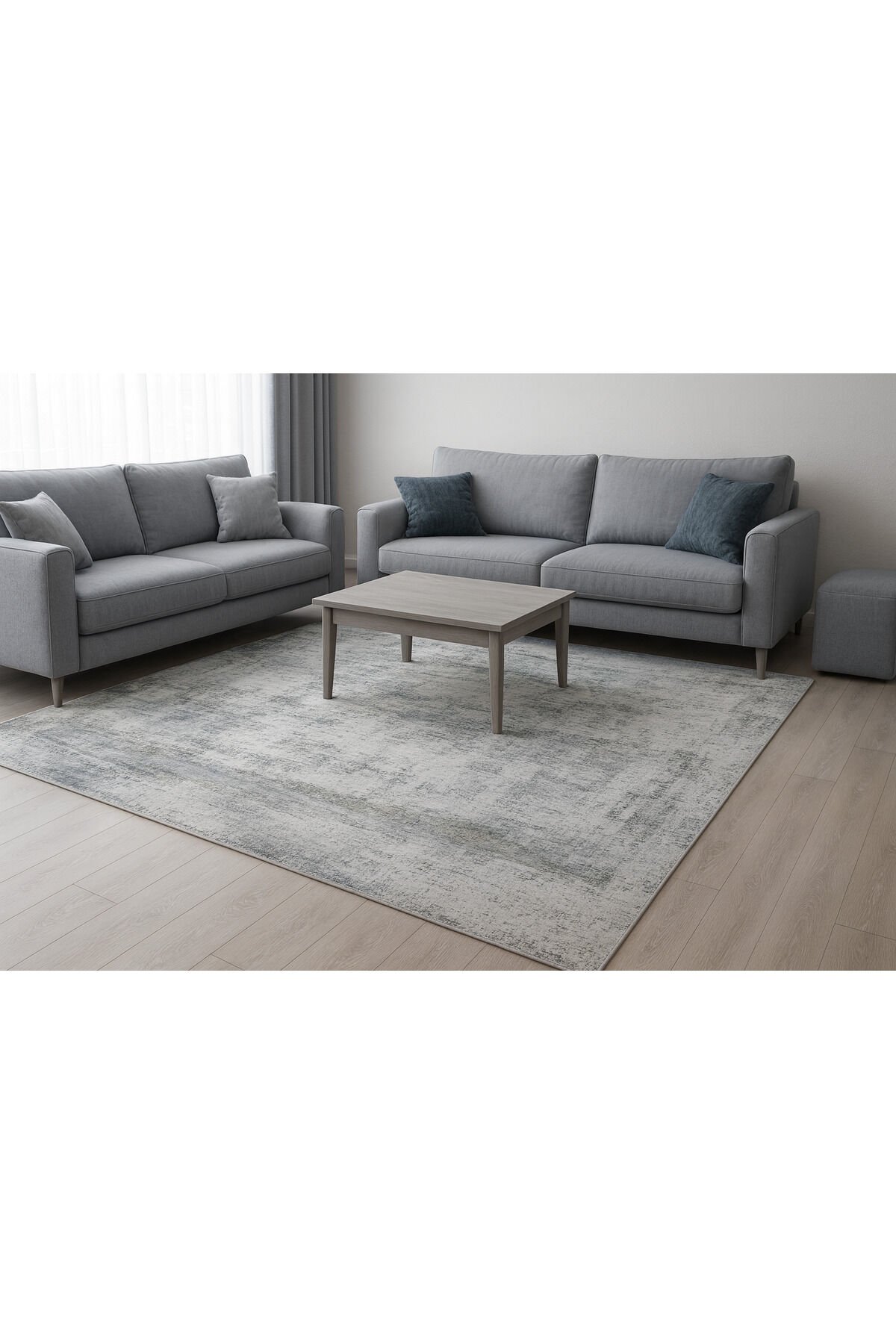 SÜPER SALON HALILARI ORTA KALINLIKTA  TOZ TÜY YOK TEMİZLİĞİ KOLAY AKRİLİK HALILAR Gri̇ - 200 X 290