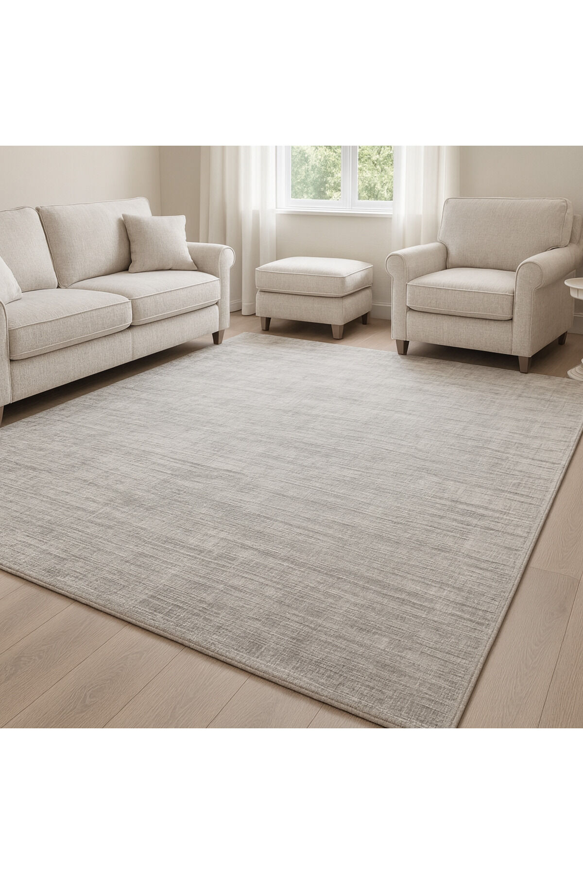 SÜPER SALON HALILARI ORTA KALINLIKTA  TOZ TÜY YOK TEMİZLİĞİ KOLAY AKRİLİK HALILAR Gri̇ - 200 X 290