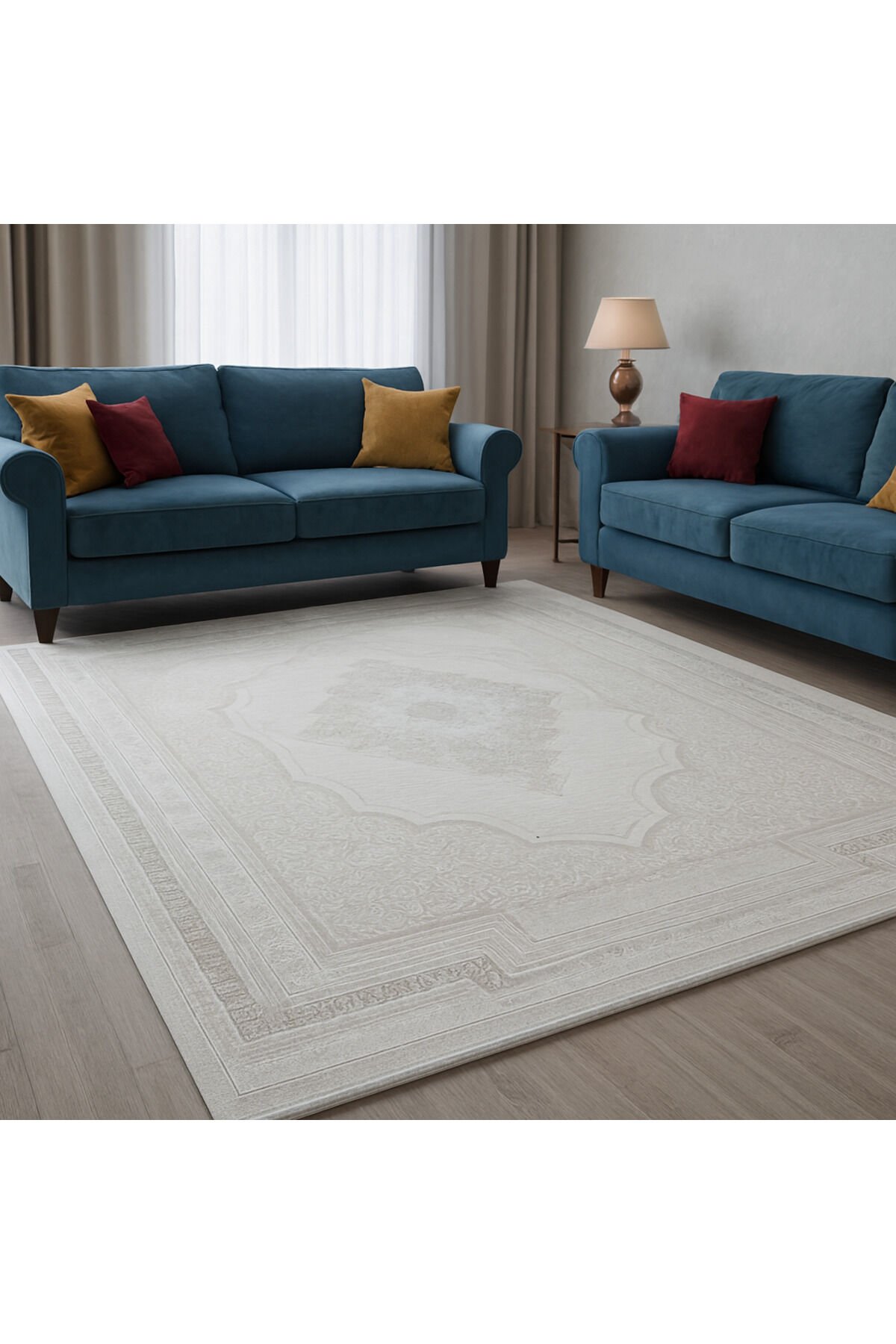 SÜPER SALON HALILARI ORTA KALINLIKTA  TOZ TÜY YOK TEMİZLİĞİ KOLAY AKRİLİK HALILAR Gri̇ - 200 X 290