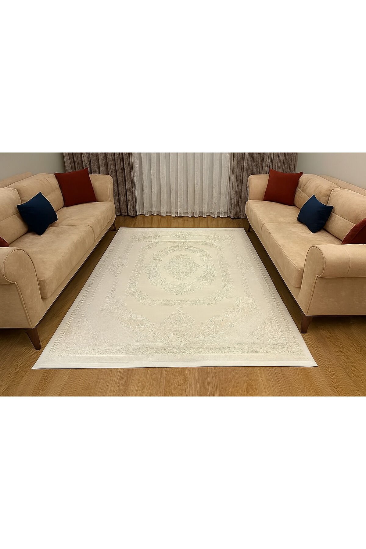 SÜPER SALON HALILARI ORTA KALINLIKTA  TOZ TÜY YOK TEMİZLİĞİ KOLAY AKRİLİK HALILAR Gri̇ - 200 X 290