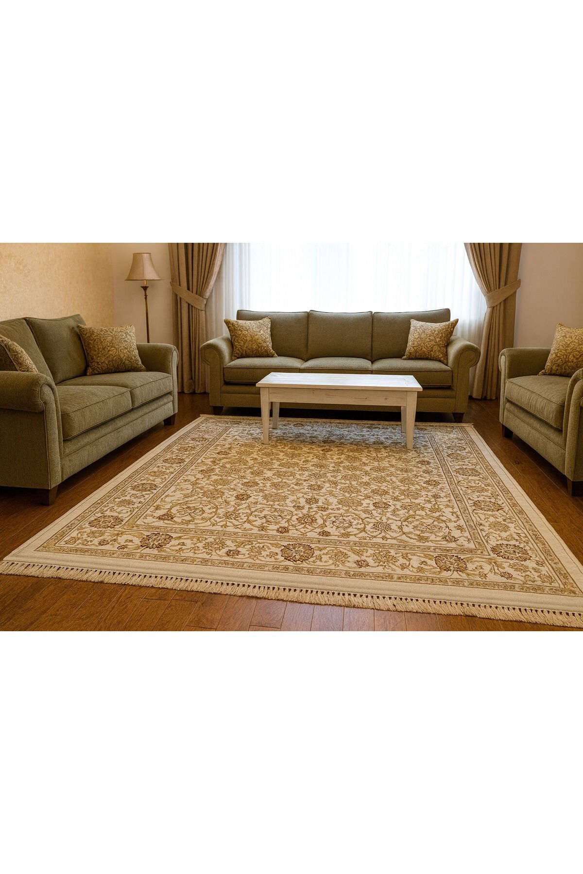 HANEDAN SIK DOKUMA ORTA KALINLIKTA TOZ TÜY YAPMAYAN TEMİZLİĞİ KOLAY HALI Bej - 200 X 300