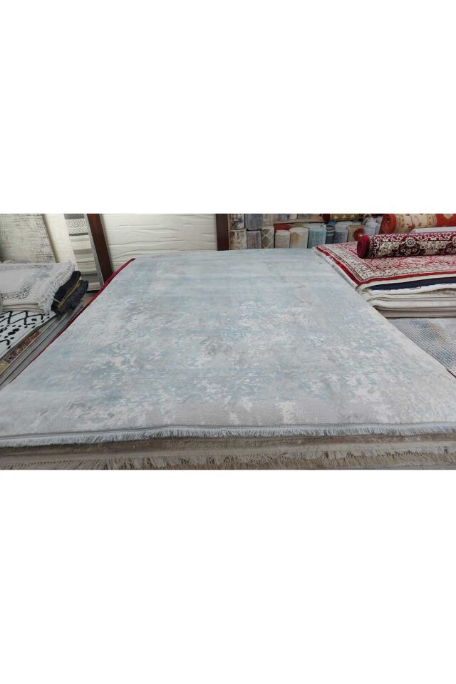 ARAS SIK DOKUMA ORTA KALINLIKTA TEMİZLİĞİ KOLAY AKRİLİK SALON HALISI Gri Mavi̇ - 200 X 300