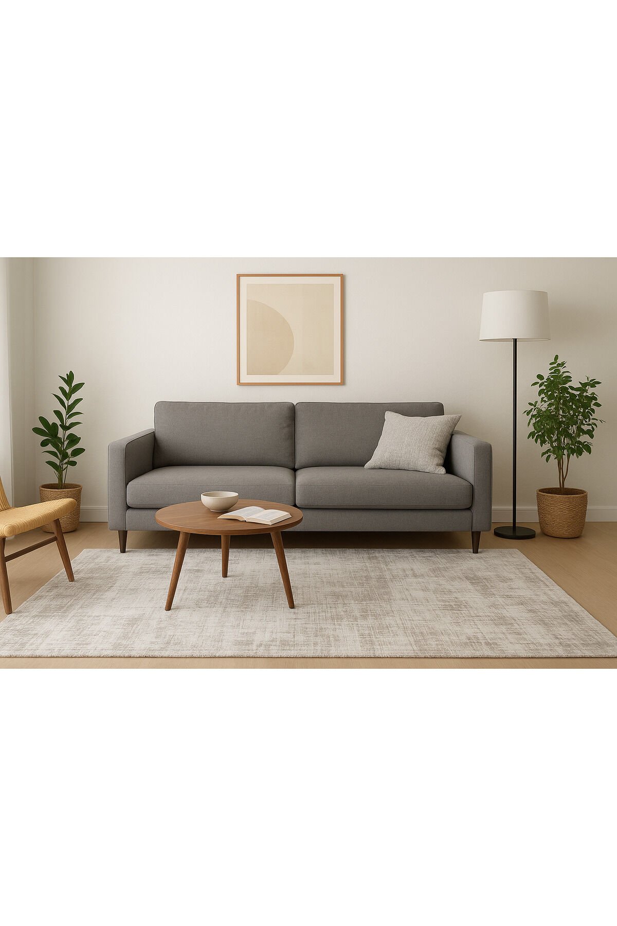 IRMAK SIK DOKUMA ORTA KALINLIKTA AKRİLİK MODERN SALON HALISI Kahverengi - 160 X 230