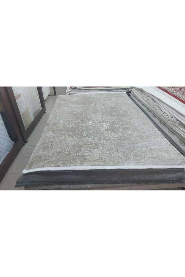 IRMAK SIK DOKUMA ORTA KALINLIKTA AKRİLİK MODERN SALON HALISI Kahverengi Krem - 160 X 230