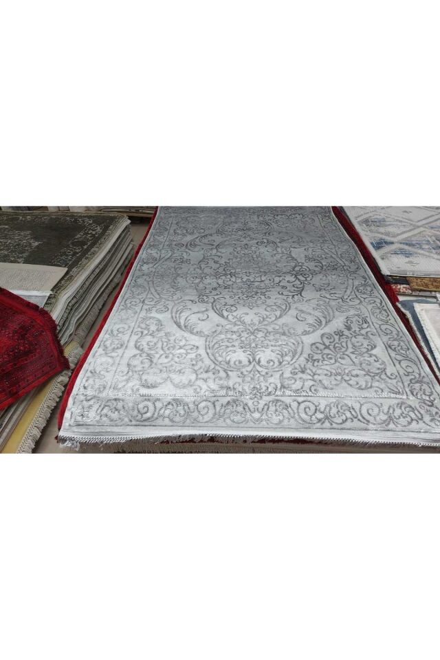 Yün Halı Uşak Saf Yün Mirage Parıltılı Muhteşem Yün Halı Gri 2113 Geleneksel Doku, Yün Halı. Gri̇ - 160 X 230