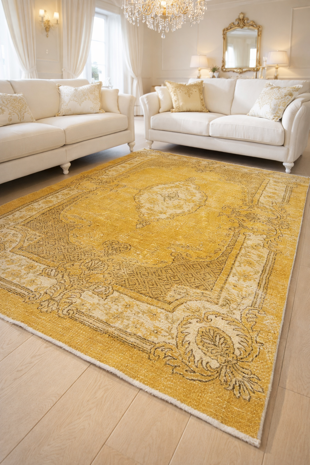 UŞAK SAF YÜN EL EMEĞİDE OLAN PATCHWORK HALI