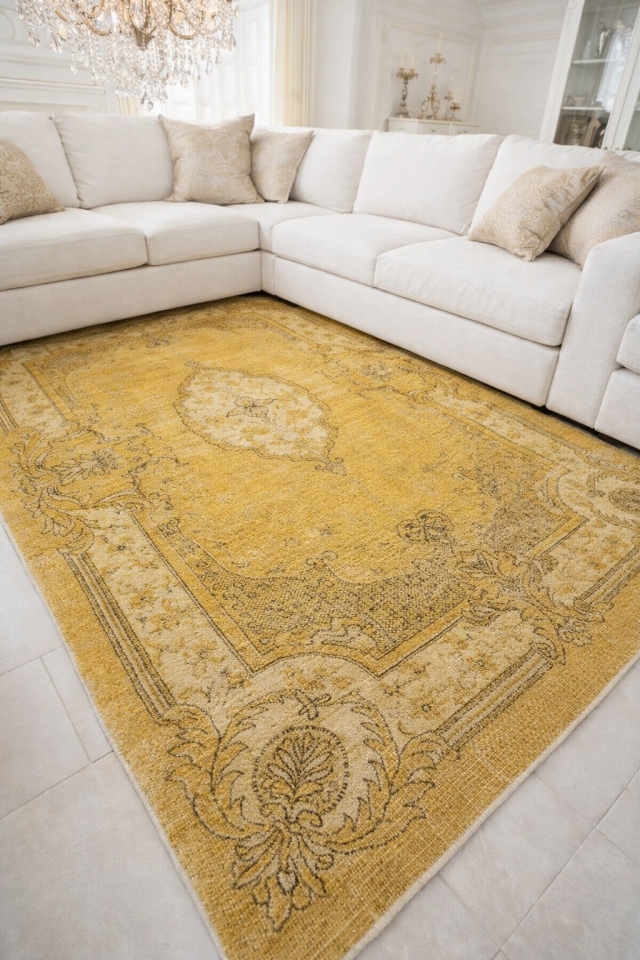 UŞAK SAF YÜN EL EMEĞİDE OLAN PATCHWORK HALI