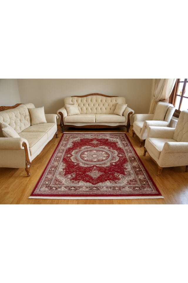 HANEDAN SIK DOKUMA İPEK AKRİLİK PARILTILI TÜY VERMEYEN YÜKSEK KALİTE SALON HALISI ORTA KALINLIKTADIR