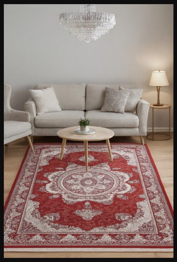 HANEDAN SIK DOKUMA İPEK AKRİLİK PARILTILI TÜY VERMEYEN YÜKSEK KALİTE SALON HALISI ORTA KALINLIKTADIR