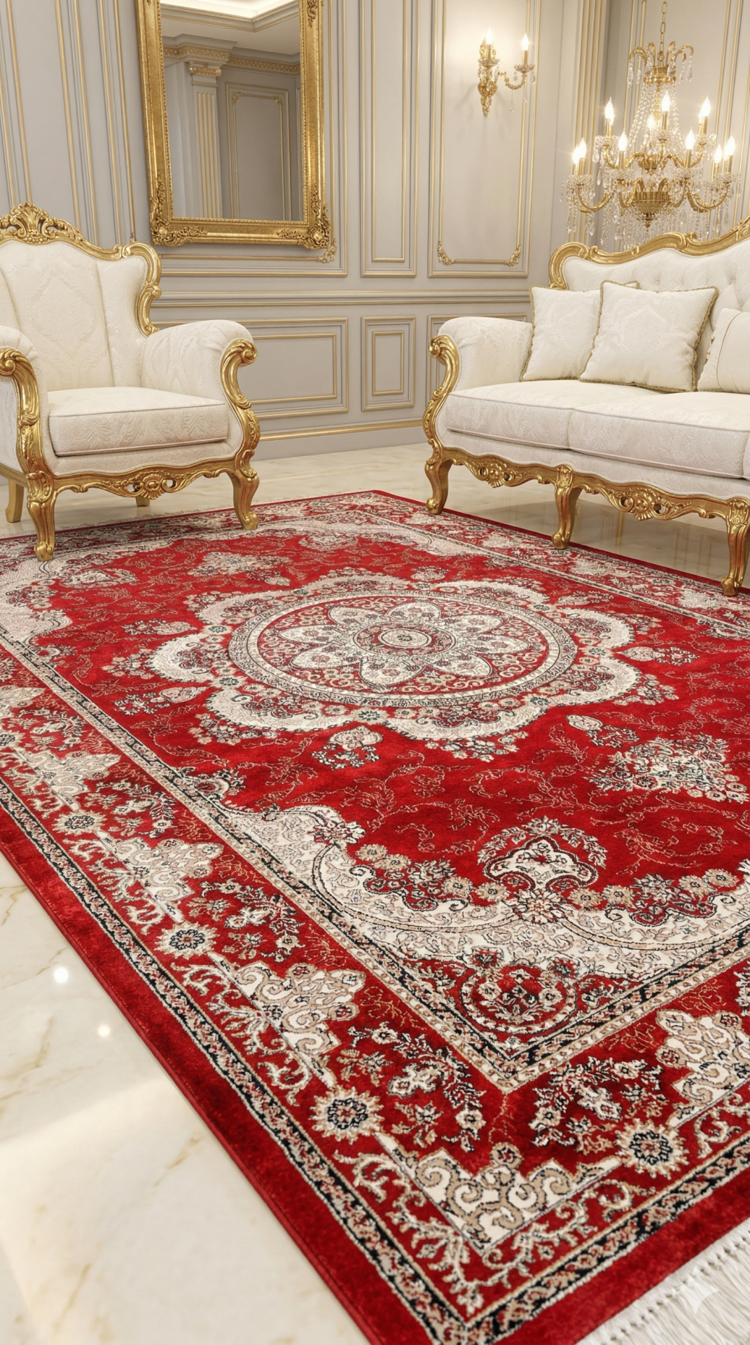 HANEDAN SIK DOKUMA İPEK AKRİLİK PARILTILI TÜY VERMEYEN YÜKSEK KALİTE SALON HALISI ORTA KALINLIKTADIR