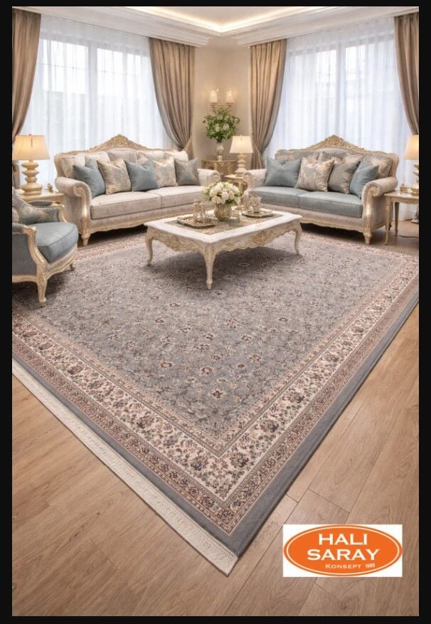 HANEDAN SIK DOKUMA  İPEK AKRİLİK PARILTILI TÜY VERMEYEN YÜKSEK KALİTE SALON HALISI ORTA KALINLIK