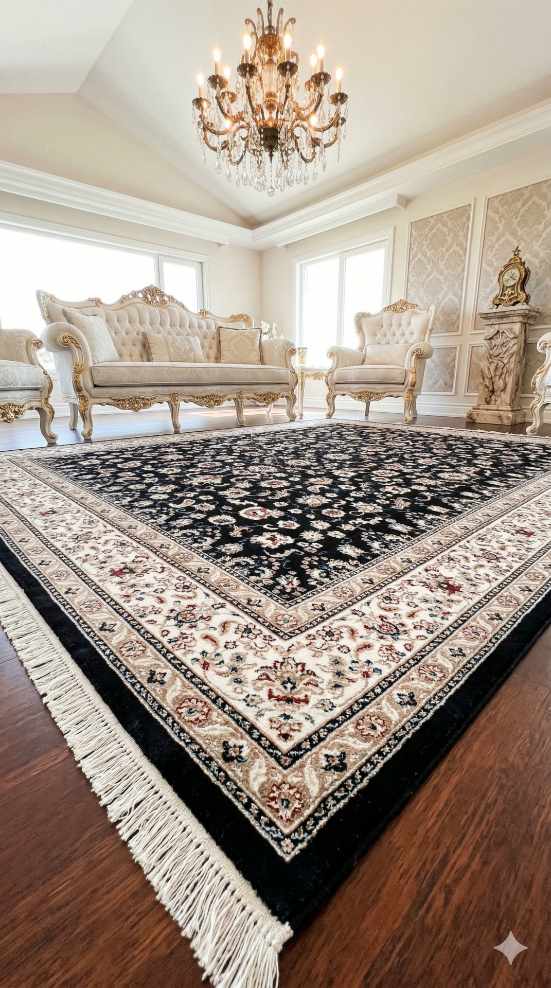 HANEDAN SIK DOKUMA İPEK AKRİLİK PARILTILI TÜY VERMEYEN YÜKSEK KALİTE SALON HALISI ORTA KALINLIKTADIR