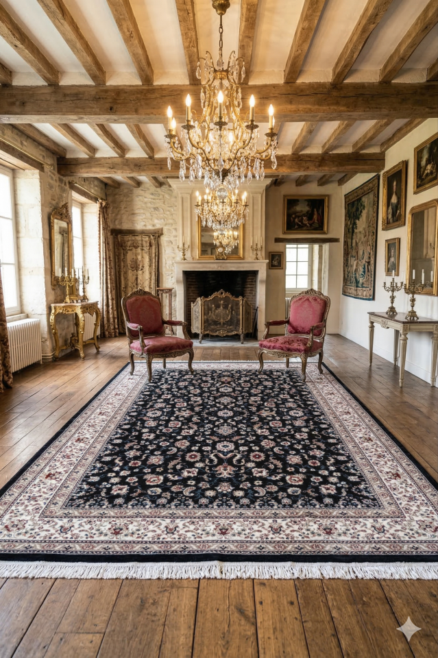 HANEDAN SIK DOKUMA İPEK AKRİLİK PARILTILI TÜY VERMEYEN YÜKSEK KALİTE SALON HALISI ORTA KALINLIKTADIR