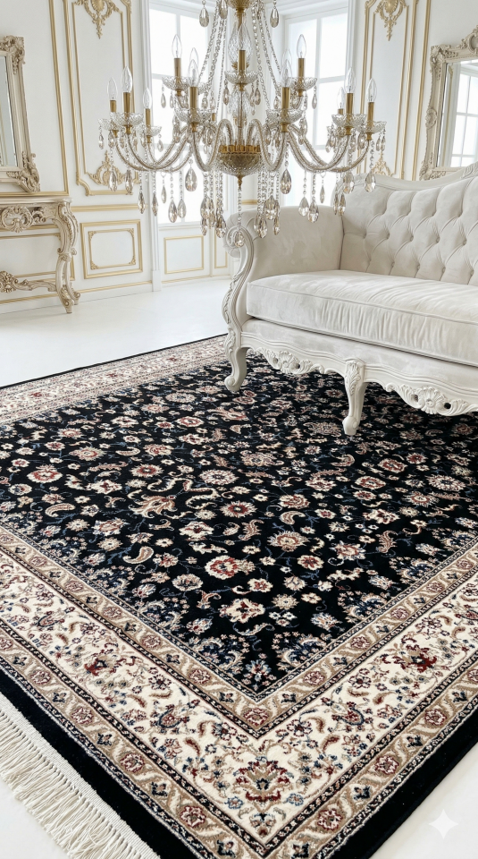 HANEDAN SIK DOKUMA İPEK AKRİLİK PARILTILI TÜY VERMEYEN YÜKSEK KALİTE SALON HALISI ORTA KALINLIKTADIR