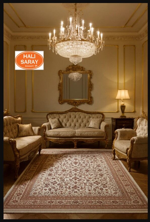 HANEDAN SIK DOKUMA İPEK AKRİLİK PARILTILI TÜY VERMEYEN YÜKSEK KALİTE SALON HALISI ORTA KALINLIKTADIR