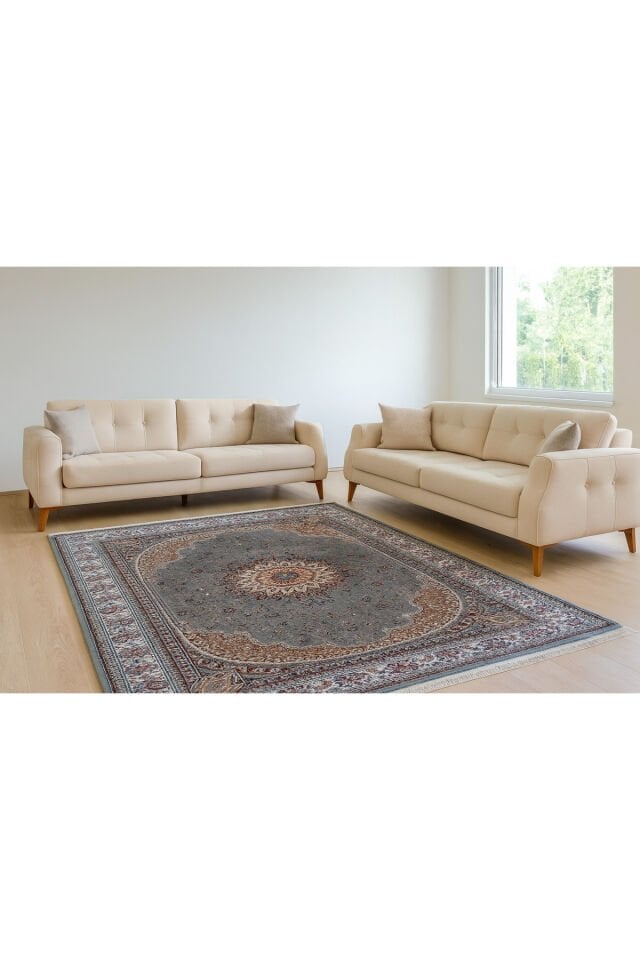 HANEDAN SIK DOKUMA İPEK AKRİLİK PARILTILI TÜY VERMEYEN YÜKSEK KALİTE SALON HALISI ORTA KALINLIKTADIR