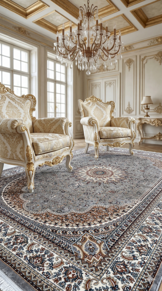 HANEDAN SIK DOKUMA İPEK AKRİLİK PARILTILI TÜY VERMEYEN YÜKSEK KALİTE SALON HALISI ORTA KALINLIKTADIR