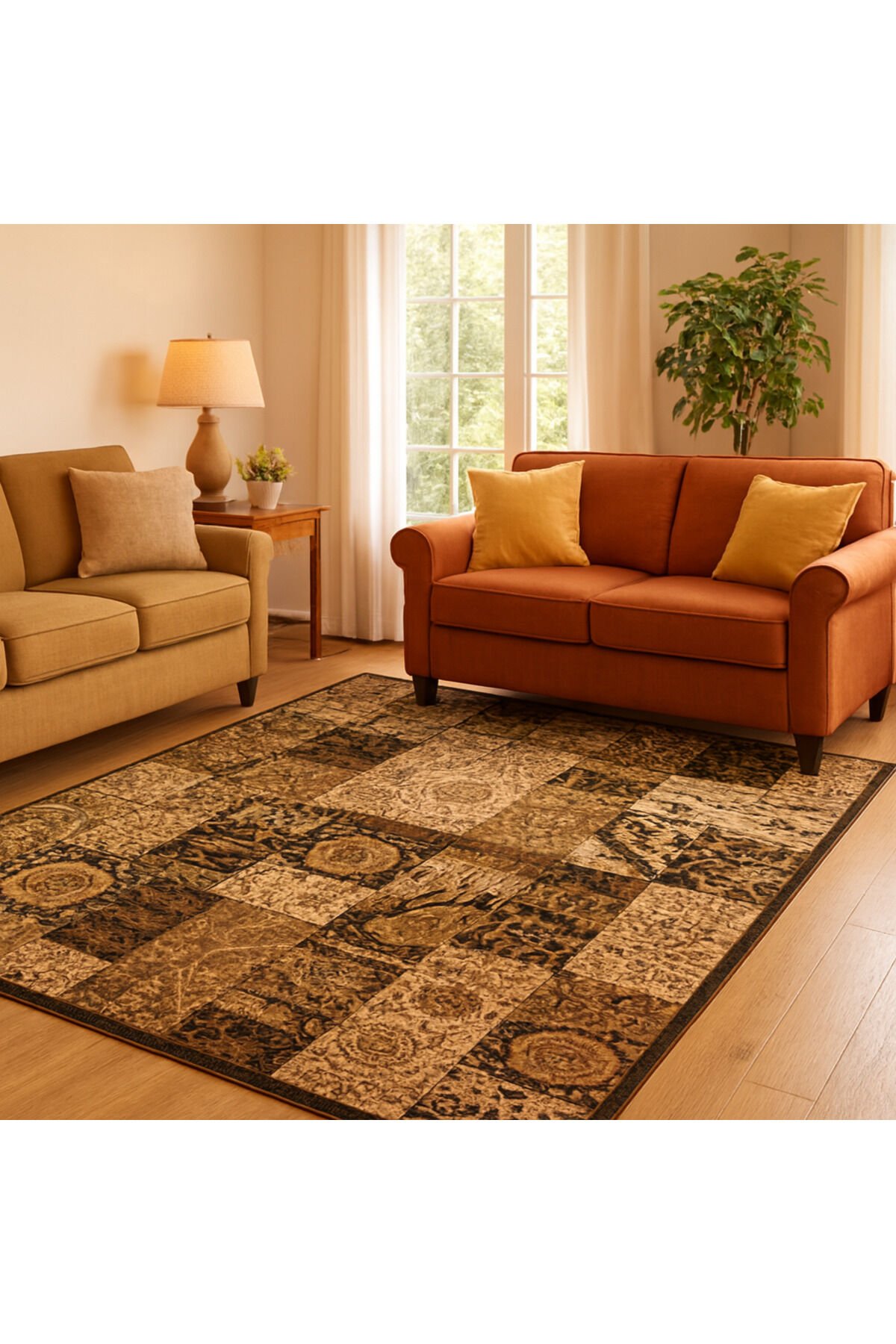Yün Halı Uşak Saf Yün Dokuma Halı 0478 Geleneksel Doku, Yün Halıgeleneksel Doku, Yün Halı Kahve - 150 X 230