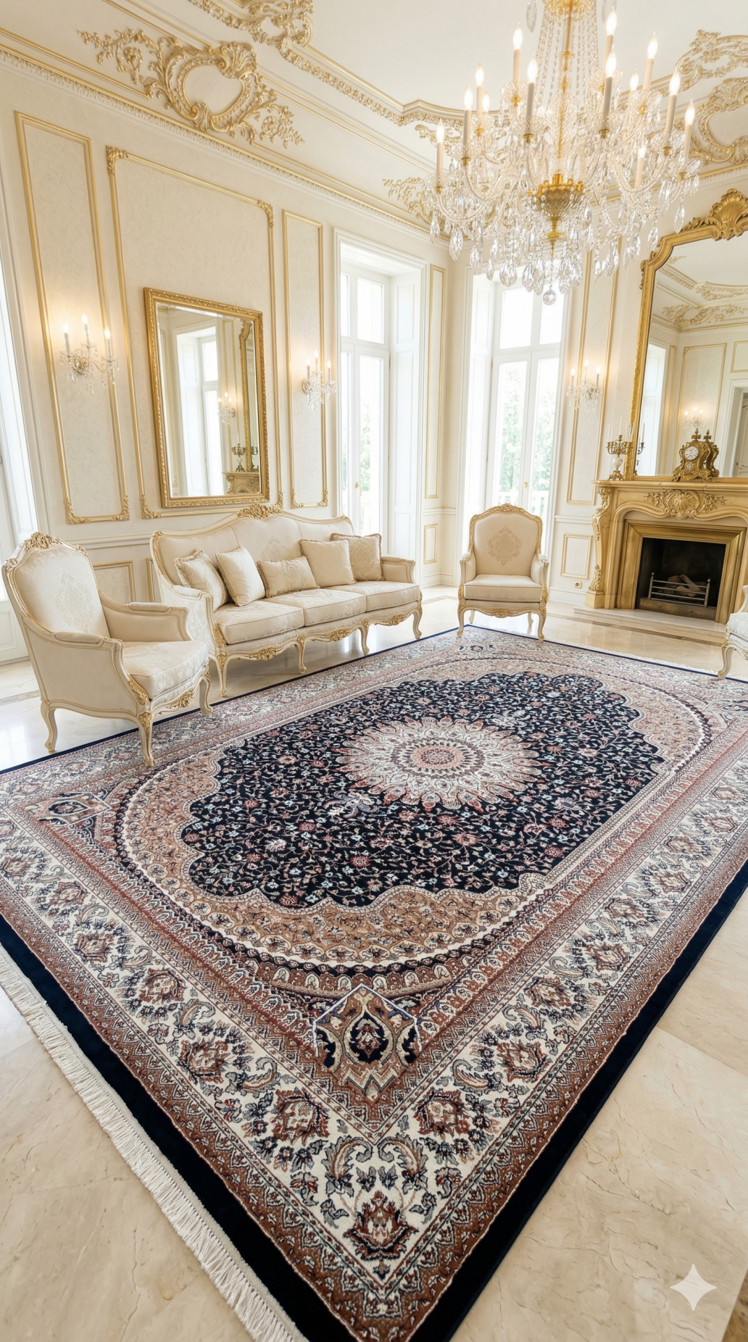 HANEDAN SIK DOKUMA İPEK AKRİLİK PARILTILI TÜY VERMEYEN YÜKSEK KALİTE SALON HALISI ORTA KALINLIKTADIR