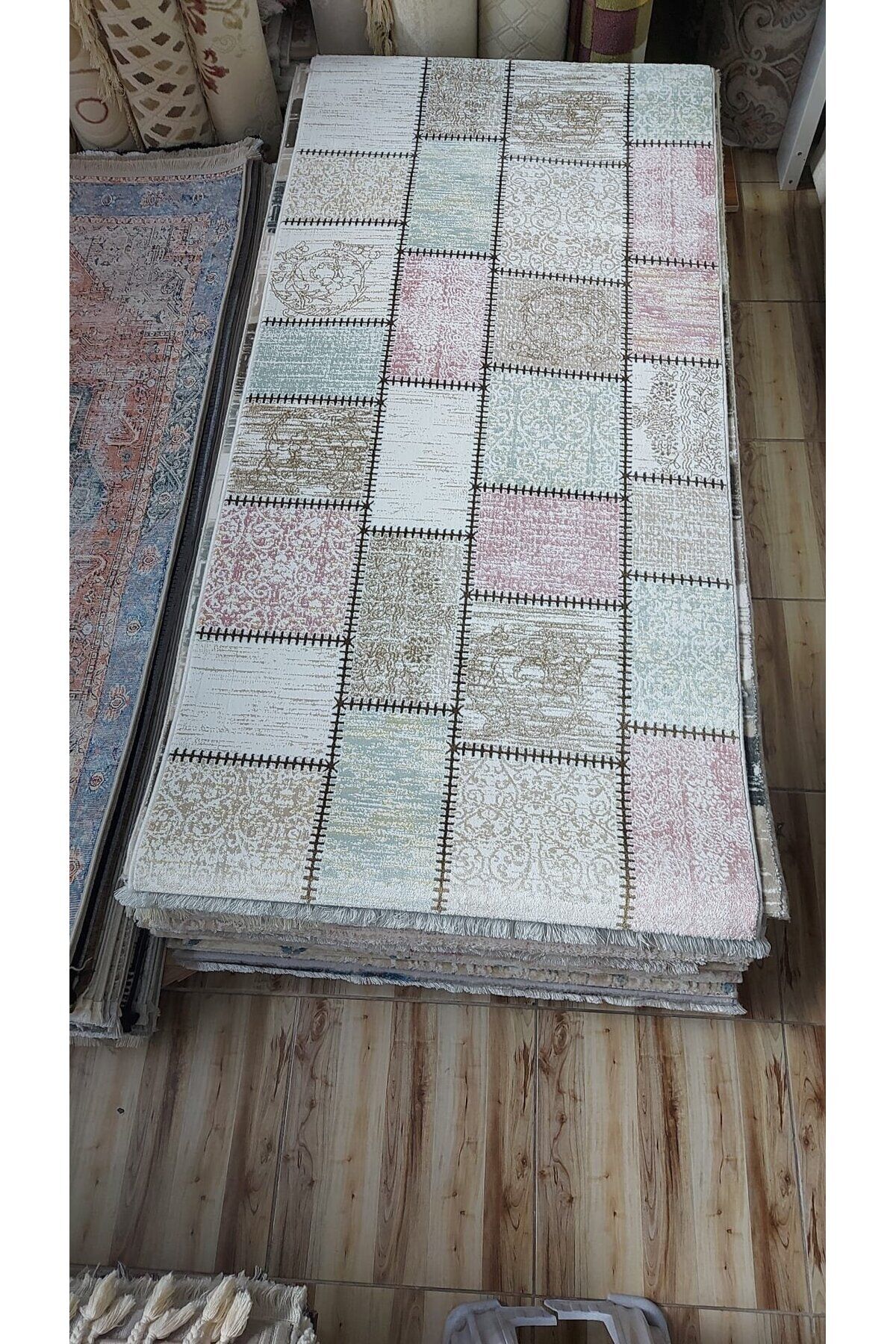 HALI SARAY SIK DOKUMA AKRİLİK KALIN HALI PEMBE 100 x 200