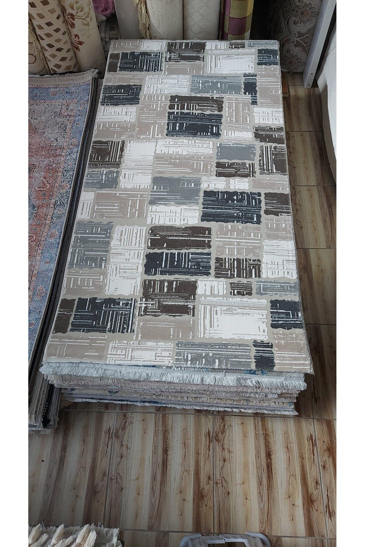 HALI SARAY SIK DOKUMA AKRİLİK KALIN HALI KAHVERENGİ 100 x 200