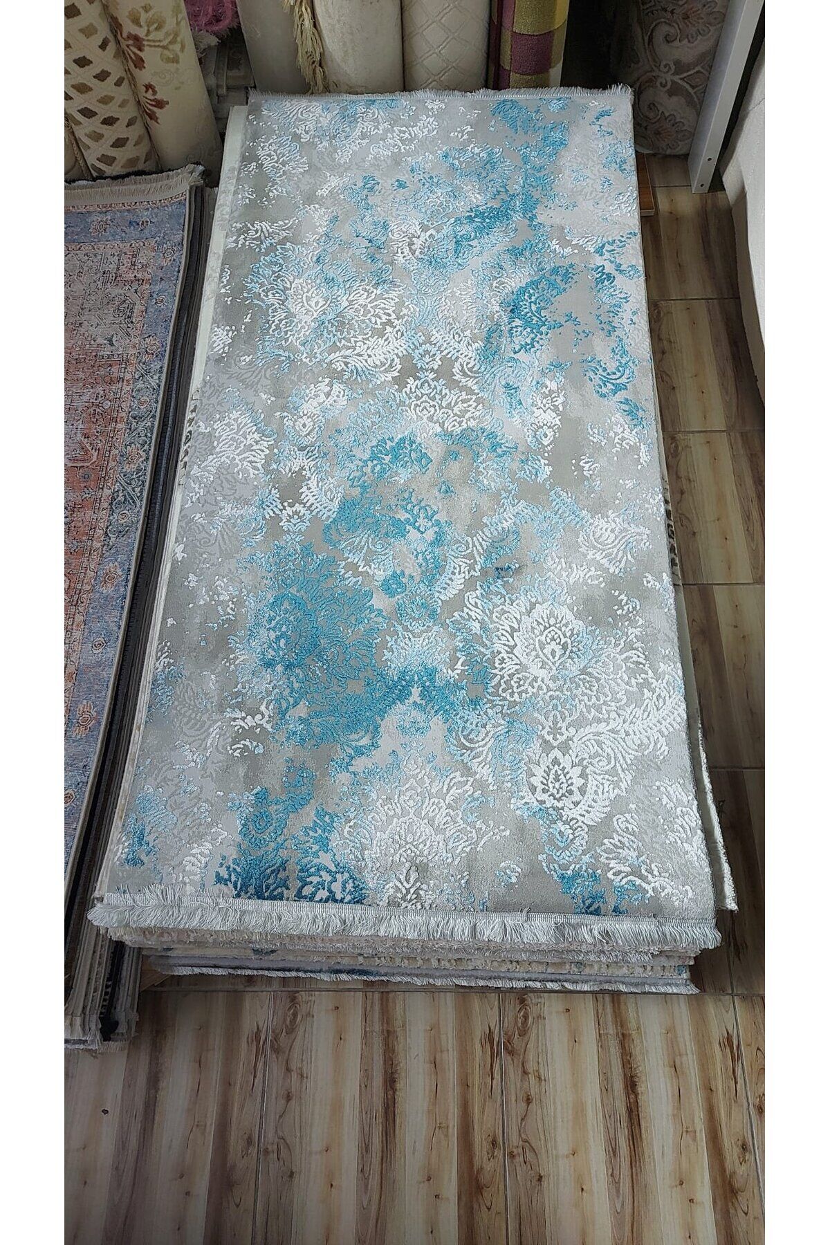 HALI SARAY SIK DOKUMA AKRİLİK KALIN HALI MAVİ 100 x 200