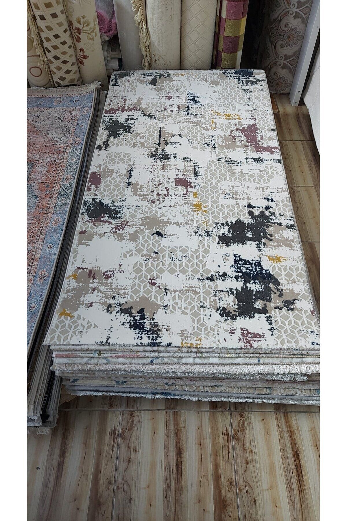 HALI SARAY SIK DOKUMA AKRİLİK KALIN HALI GRİ 100 x 200