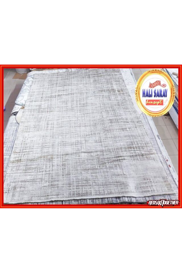 SALON HALISI MANŞET SIK DOKUMA BAMBU İPEK PARILTILI GÖZ ALICI HALI Gri̇ Antrasi̇t - 80 X 300