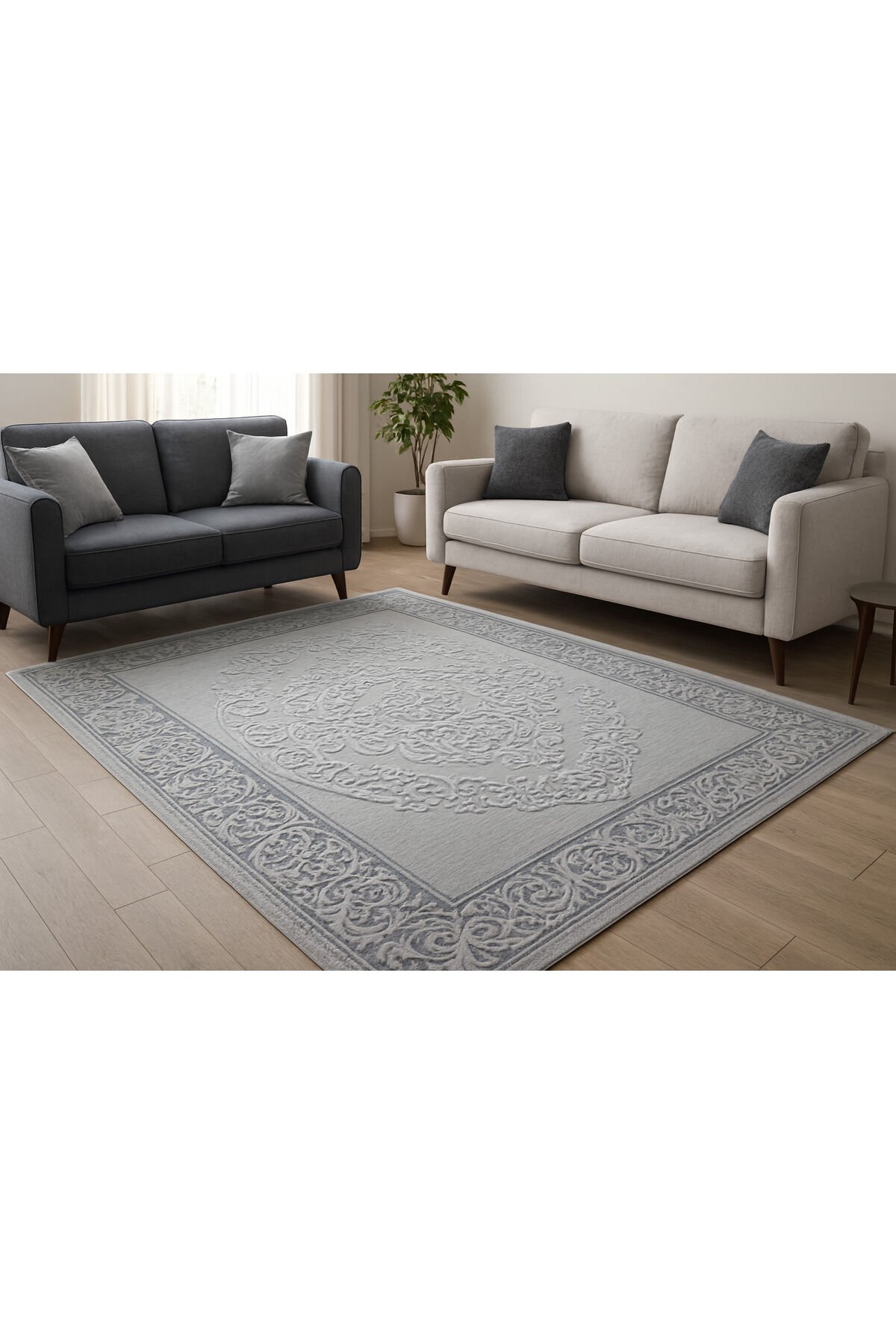 Halı Saray Dalya Sık Dokuma Süper Kalın Halı Bej - 80 X 150