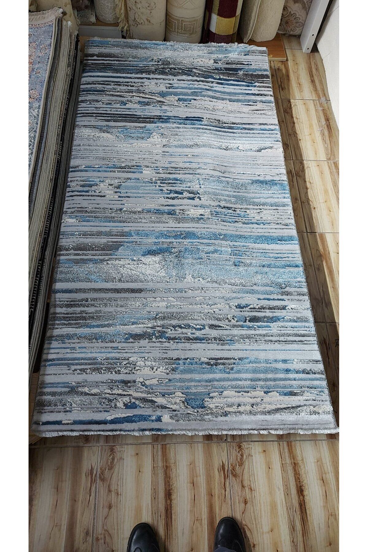 HALI SARAY SIK DOKUMA AKRİLİK KALIN HALI MAVİ 100 x 200