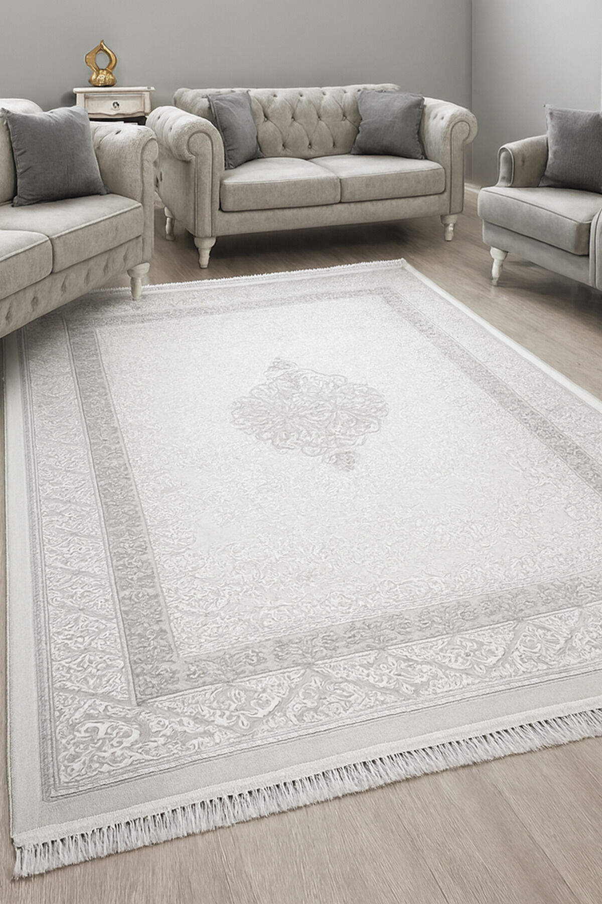Halı Saray Dalya Sık Dokuma Süper Kalın Halı Krem - 120 X 180