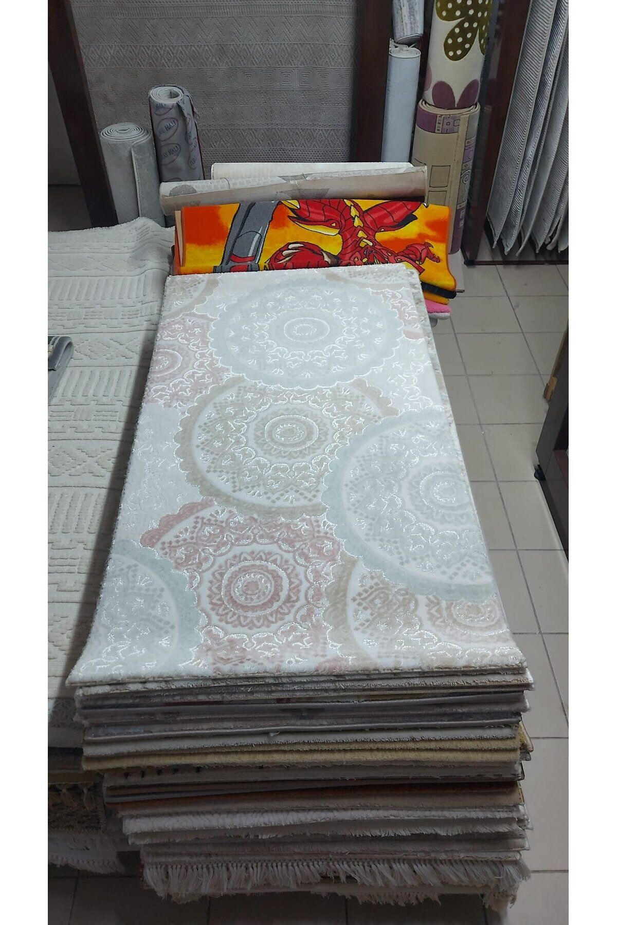 SIK DOKUMA KALIN HALILAR SEÇ BEĞEN AL TEK EBAT TEK FİYAT Beyaz - 80 X 150
