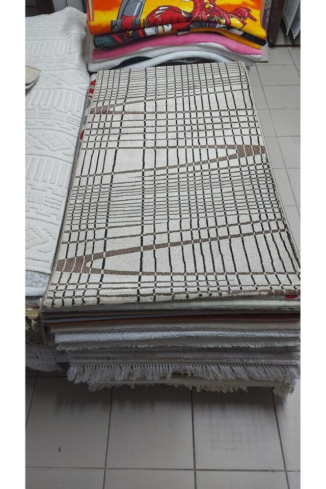 SIK DOKUMA KALIN HALILAR SEÇ BEĞEN AL TEK EBAT TEK FİYAT Gri̇ Si̇yah - 80 X 150