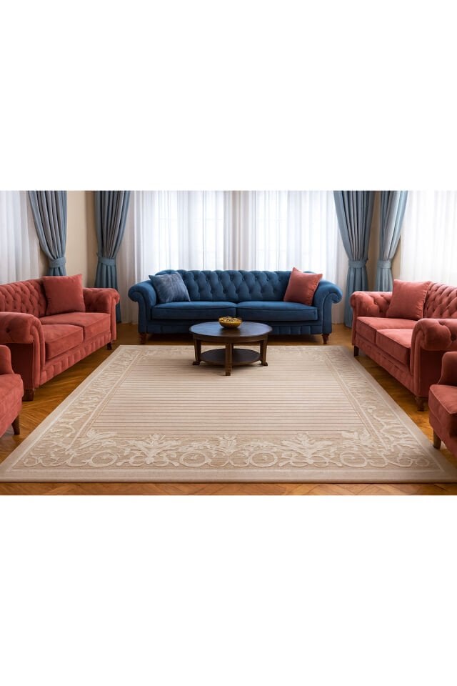 ŞİRAZ SIK DOKUMA AKRİLİK TEMİZLİĞİ KOLAY PARILTILI SALON HALISI 6m2