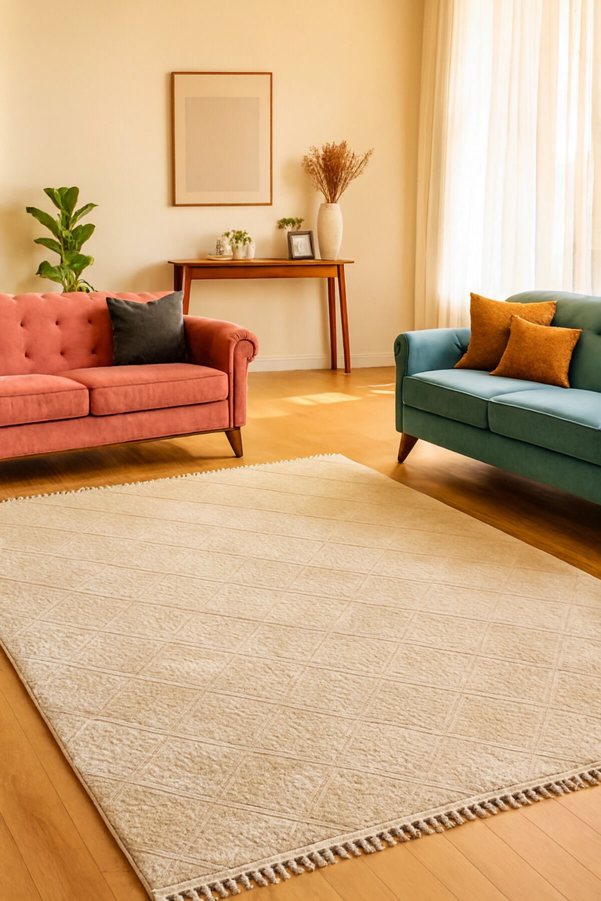 TİLYA SIK DOKUMA ORTA KALINLIKTA TOZ YAPMAYAN AKRİLİK HALI Gri̇ - 160 X 230