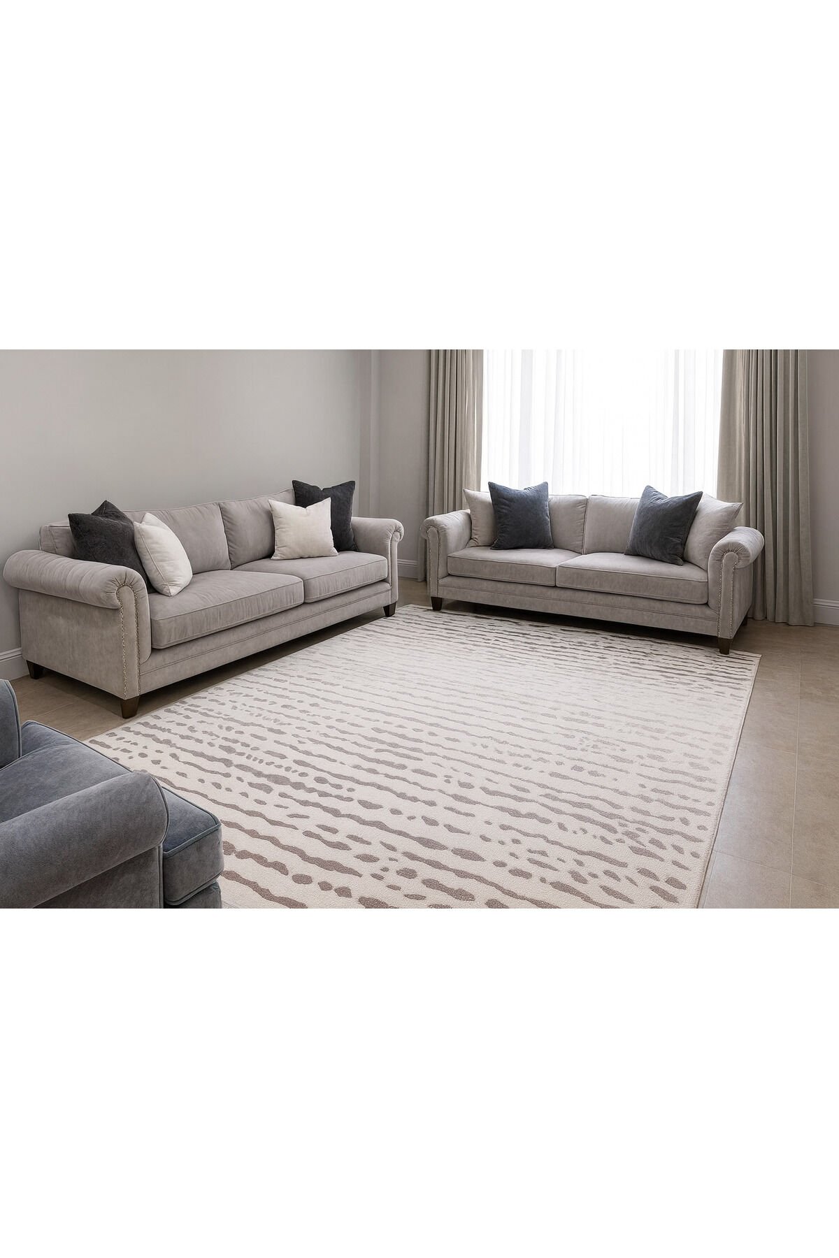HALI SARAY SIK DOKUMA ORTA KALINLIKTA TOZ YAPMAYAN AKRİLİK HALI Krem - 160 X 230
